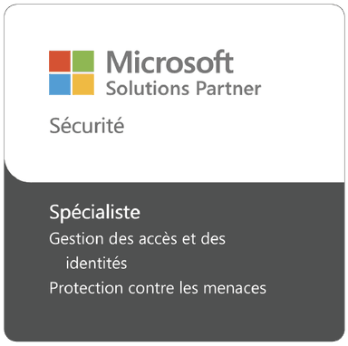 logo microsoft solution partner sécurité spécialiste gestion des accès et des identités et protection contre les menaces 